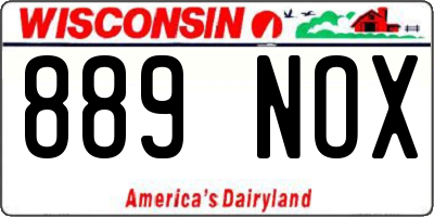 WI license plate 889NOX