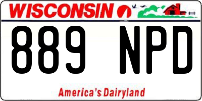 WI license plate 889NPD
