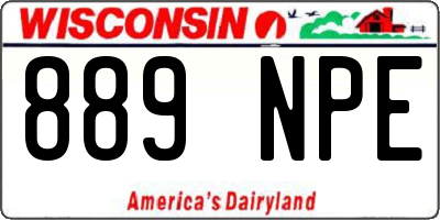 WI license plate 889NPE