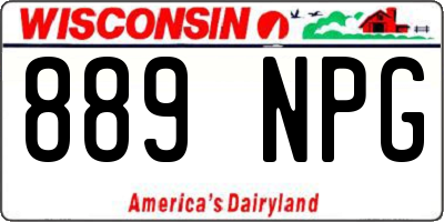 WI license plate 889NPG