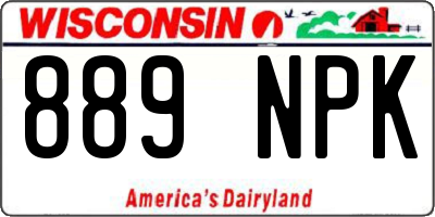 WI license plate 889NPK