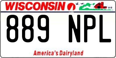 WI license plate 889NPL