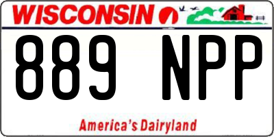 WI license plate 889NPP