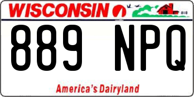 WI license plate 889NPQ