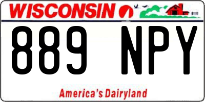WI license plate 889NPY