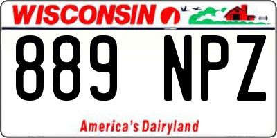 WI license plate 889NPZ