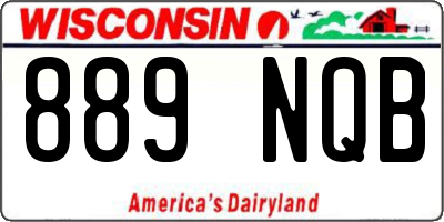 WI license plate 889NQB