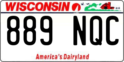 WI license plate 889NQC