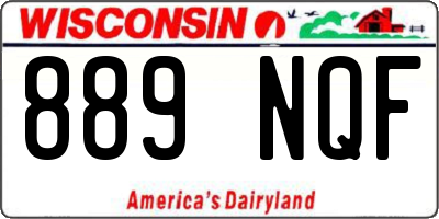 WI license plate 889NQF