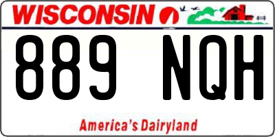 WI license plate 889NQH