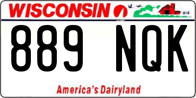 WI license plate 889NQK
