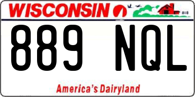WI license plate 889NQL