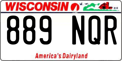 WI license plate 889NQR