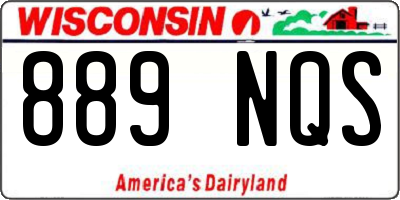WI license plate 889NQS