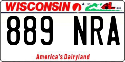 WI license plate 889NRA