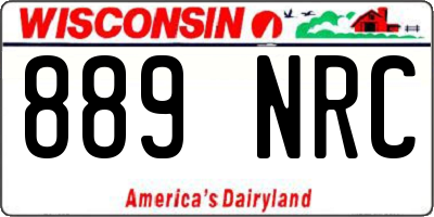 WI license plate 889NRC