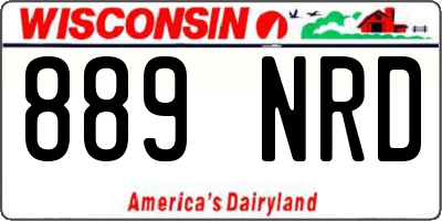 WI license plate 889NRD