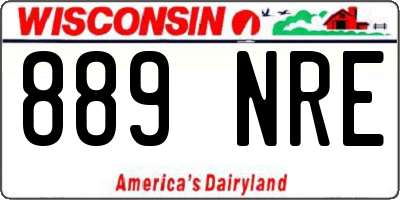 WI license plate 889NRE