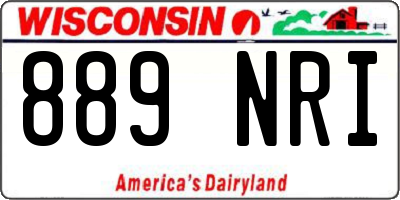 WI license plate 889NRI