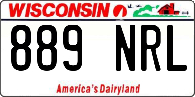 WI license plate 889NRL