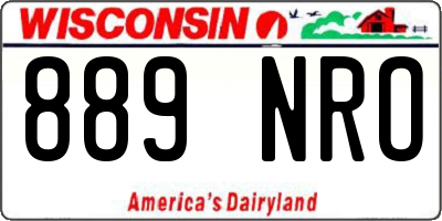WI license plate 889NRO
