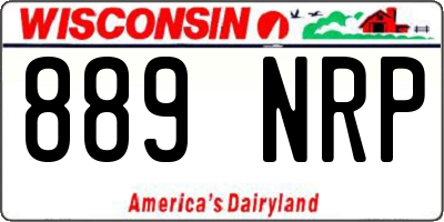 WI license plate 889NRP