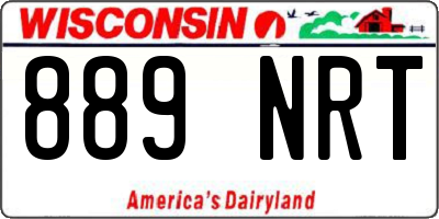 WI license plate 889NRT