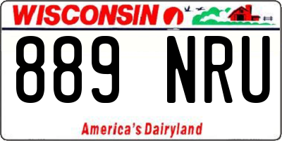 WI license plate 889NRU
