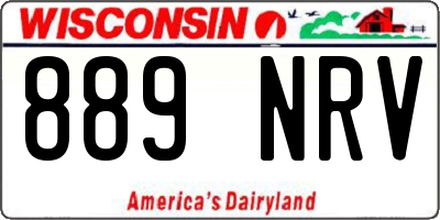 WI license plate 889NRV