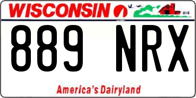 WI license plate 889NRX