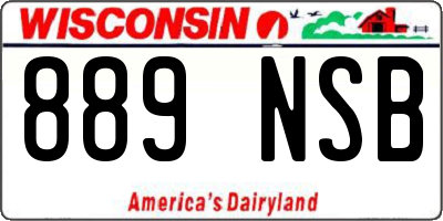 WI license plate 889NSB