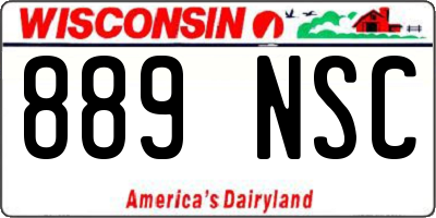 WI license plate 889NSC