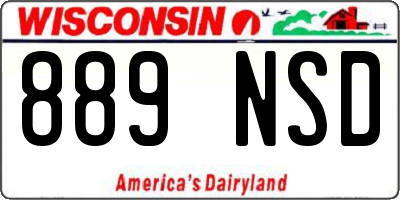 WI license plate 889NSD