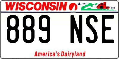 WI license plate 889NSE