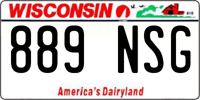 WI license plate 889NSG