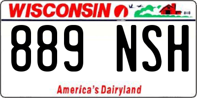 WI license plate 889NSH