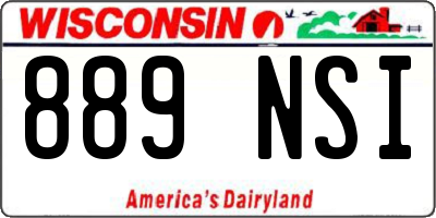 WI license plate 889NSI