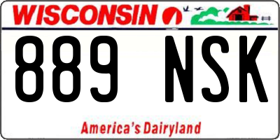 WI license plate 889NSK