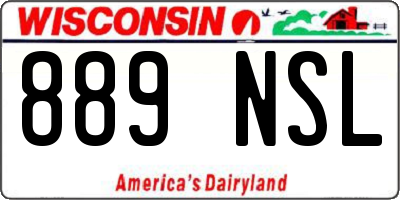 WI license plate 889NSL