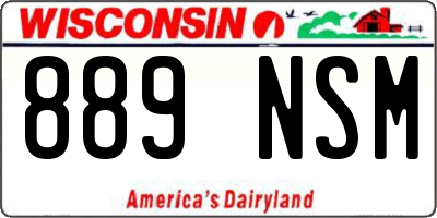 WI license plate 889NSM