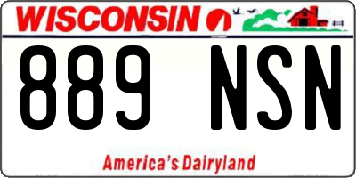 WI license plate 889NSN