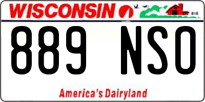 WI license plate 889NSO