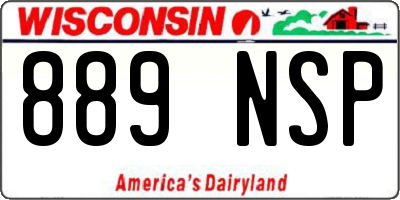 WI license plate 889NSP