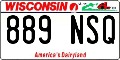 WI license plate 889NSQ