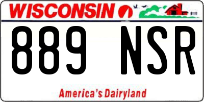 WI license plate 889NSR
