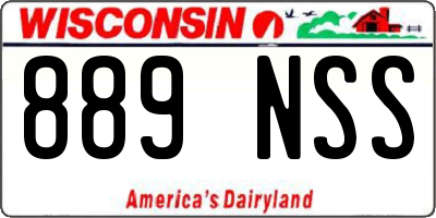 WI license plate 889NSS
