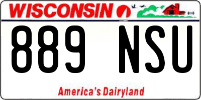 WI license plate 889NSU