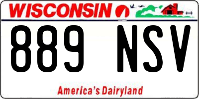 WI license plate 889NSV