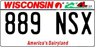 WI license plate 889NSX