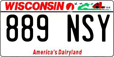 WI license plate 889NSY